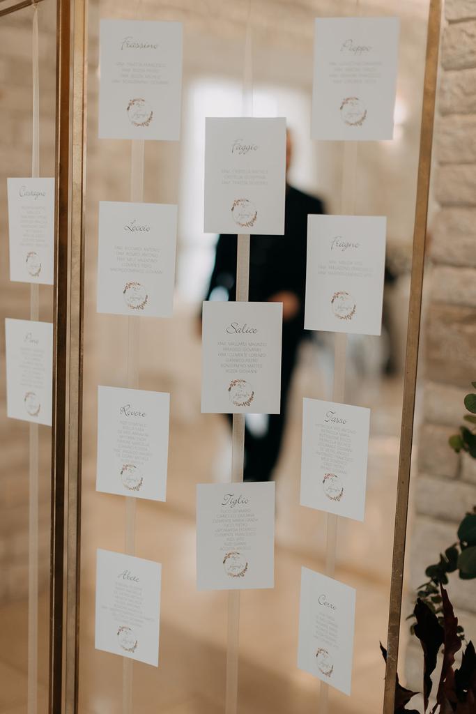 Tableau de mariage coordinato in stile masseria pugliese - Maribò Eventi